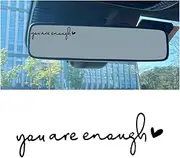 You Are Enough Rearview Mirror Stickers for Cars - Window Decal Decoration, Dresser Mirror Decals, Car Accessories for Women (Black)
