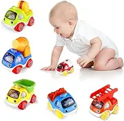 Pull Back Cars, Toy Cars for Toddlers, Push and Go Vehicles Toys Friction Powered Car Toys Christmas Birthday Present for Kids, Boys and Girls (6 Pcs)