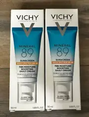 LOT OF 2 Vichy Mineral 89 72HR Moisture Boosting Sunscreen - SPF30- EXP: 03/26