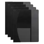 4PK Marbig Premier A4 Flat File Document/Page Paper Organiser Display Folder BLK