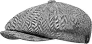 WEROR-324.1 Men's Flat Cap Peaked Cap Herringbone, Gray