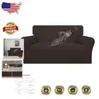 Machine Washable Waterproof Loveseat Protector - Stretch Jacquard in Chocolate