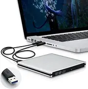 Ultra Slim External USB 3.0 CD/DVD-RW Writer Burner Player for MacBook Pro Air iMac or Other PC/Laptop