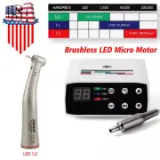 UPS Dental LED Electric Micro motor Brushless & 1:5 Fiber Optic Contra Angle Red