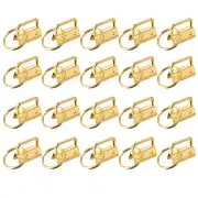 20Pcs 26mm Key Fob Hardware with Keychain Ring for Webbing, Dark Golden