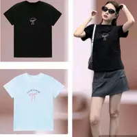 在飛比找蝦皮購物優惠-Thu Thanh Boutique-T 恤形式合身蝴蝶結圖