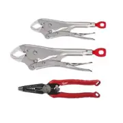 Milwaukee Locking Pliers Set Curve Torque Lock w/ Combination Pliers (3-Piece)