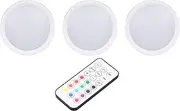 LED Puck Light Dimmable 4 Colors Rechargeable Battery Operated LED Push Lamp with E26 Base Remote Control for Home Kitchen
