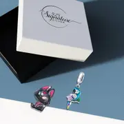 Boxed Solid 925 Sterling Silver Tom & Blu Charms Set