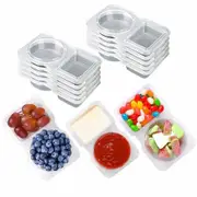 10PCS Double Compartment Condiment Container With Lids - Reusable Snack Pack Containers for Take-out Sauces