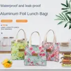 Floral Print Thermal Insulation Bag Large Capacity Lunch Box Handbag for Women