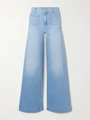 [Mother] Mother - The Patch Pocket Undercover Sneak High-rise Wide-leg Jeans - Light denim - 29 29 Blue