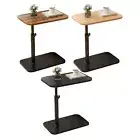 C-Shaped End Table 360°Rotating Small Side Table for Couch Sofa with Metal Frame