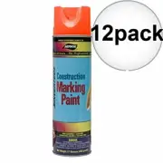 Fluorescent Orange Construction Marking Paint [Set of 12]