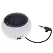 Portable Wired Speaker Audio Multimedia Rechargeable White for Phones Tablets