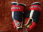 Sherwood BPM 120 Roller Inline ICE Hockey Gloves~Red/Blue/Yellow~Size 14+