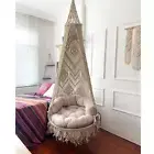 Macrame Swing Chair with Cushion for Indoor or Outdoor