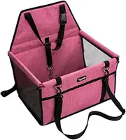 Lyricalife Pet Car Seat, Sturdy Reinforced Structure, Shortened Leash with Metal Snap Hook, Loops for Seat Belt, Waterproof Thick Soft Fleece Pad, Ideal Booster Seat for Small and Medium Cats and Dogs