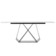 Mavis 180cm Dining Table w/ Metal Base - White White