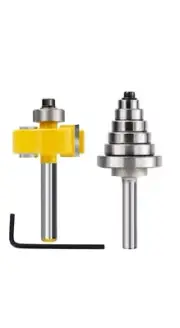 Rabbet Router Bit Set 1/4 Shank With 6 Bearings Tenon Cutter Wood Milling Cutter