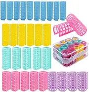 Fabselection Hair Roller Plastic No Heat Curlers Clips,Plastic Hair Rollers Curlers Snap on Rollers Self Grip Rollers