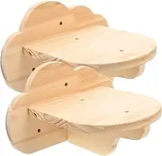 FONDOTIN 2pcs Cat Wall Steps Wood Cat Climbing Shelves for Indoor Wall-Mounted Furniture Sturdy Steps for Play and Rest for Spaces