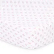 The Peanutshell Whisper Butterfly Floral Size Cot Fitted Sheet Baby Nursery