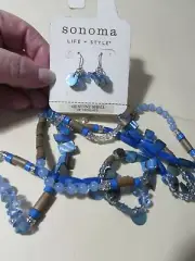 NEW/tags unworn SONOMA 48" genuine shell necklace & pierced earrings set $24 tag
