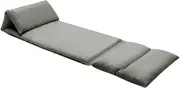 Generic Folding Floor Chair Dark Grey Microfibre,Furniture,Chairs,Chaises Longues