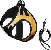 cool bull riding print Dog Harness and Leash Set, Reflective Adjustable Puppy Vest for Small Medium Large Dogs, Cats