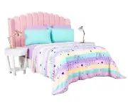 IntimaHogar Flannel Blanket Candy Light Coverlet 71”x87”