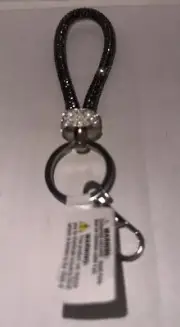 New Loop Bling Key Chain Keychain w/ Extra Holder By Merangue International/ Blk