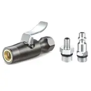 200PSI Tire Inflator Lock-on Air Chuck Dual-Jaw Compatible w/ Schrader Valve
