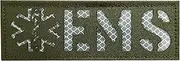[JUJUPUPS] Reflective EMS EMT Star of Life Back Panel Patch Laser Cut Patch (OD Green-White, 8.5X3 INCH)