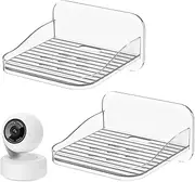 ZYETGH Camera Wall Mount Bracket, 2 PCS Acrylic Security Camera Shelf Bracket Stand Tray Indoor Self-Adhesive Baby Monitor Shelf for Small Items and Security Cameras