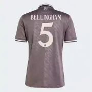 JUDE BELLINGHAM #5 ADIDAS REAL MADRID 24/25 THIRD JERSEY GRAY COLOR MENS SIZES