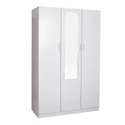 Design Square Modern 3-Door Multi-Purpose Wardrobe Closet Clothes Storage Cabinet - White