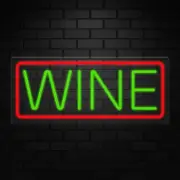 Wine Neon Sign for Retail Displays | LED Flex Neon | 24"W x 10"H x 1"D