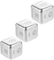 FELTECHELECTR 3pcs Food Decision Dice Stainless Steel Dice for Fun Meal Choices Unique Present for Anniversaries Stress Dining for All Occasions Decorative and Playful Design