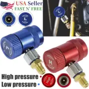 R1234yf Quick Coupler Adapters High/Low Pressure A/C Refrigerants Manifold Gauge