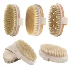 Natural Bristle Brush Wet Dry Skin Body SPA Brush Bath Massager Exfoliating q-2