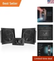 Quiet Cooling Dual-Fan System with Thermostat Control for AV Cabinets - 6 Inch