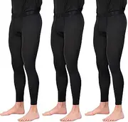 [Real Essentials] 3 Pack: Men's Active Compression Pants - Workout Base Layer Tights Leggings