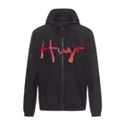 HUGO Mens Winbreaker Black Full Zip Jacket With Logo - Benji Size M