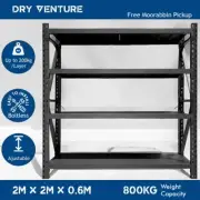 Black 2M Warehouse Racking Shelving 800KG Steel Garage Storage Free pickup