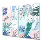 Glass Induction Ceramic Hob Cover Pastel art Tropical Abstract design 2x30x52