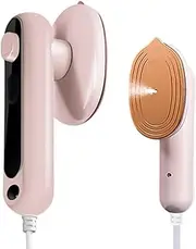 Travel Mini Steam Iron for Clothes - Portable Micro Steamer for Dry & Wet Ironing (Pink)