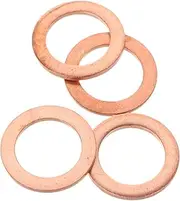 BUGUUYO 4pcs Brake Pump Gasket Bonded Seal Washer Sealing Flat Crush Upper Pump Caliper Washer Fit Drain Plug Washer Drain Plug Seal Gasket Ring Gasket Parts Washers Light Brown Copper