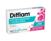 Difflam Sore Throat Lozenges Strawberry Flavour 16s