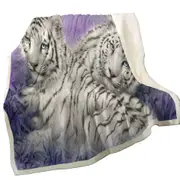 Wildlife Animal Art White Tiger Couple Throw Blanket